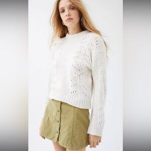 NWT UO Libby Pointelle Crewneck Sweater Urban Outfitters Womens PulloverSize S
